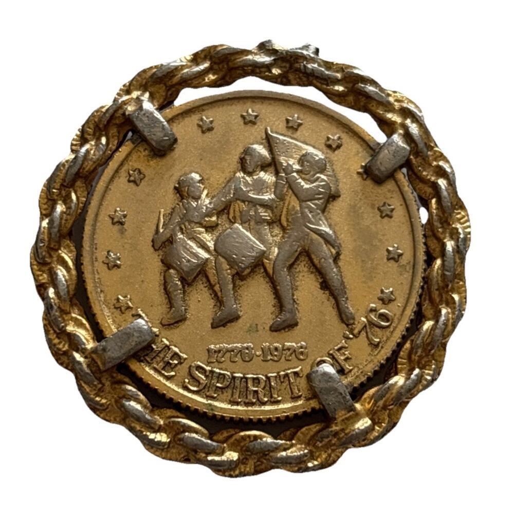 Spirit of '76 Bicentennial Silver Medal Pendant Da Vinci Eagle & Minutemen
